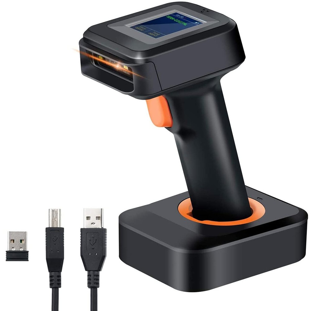 Tera Pro 1D 2D QR Wireless Barcode Scanner with Display Screen Battery Level …