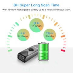 EYOYO Wireless 2D QR Code Barcode Scanner Bluetooth Book UPC EAN Code PC Scanner