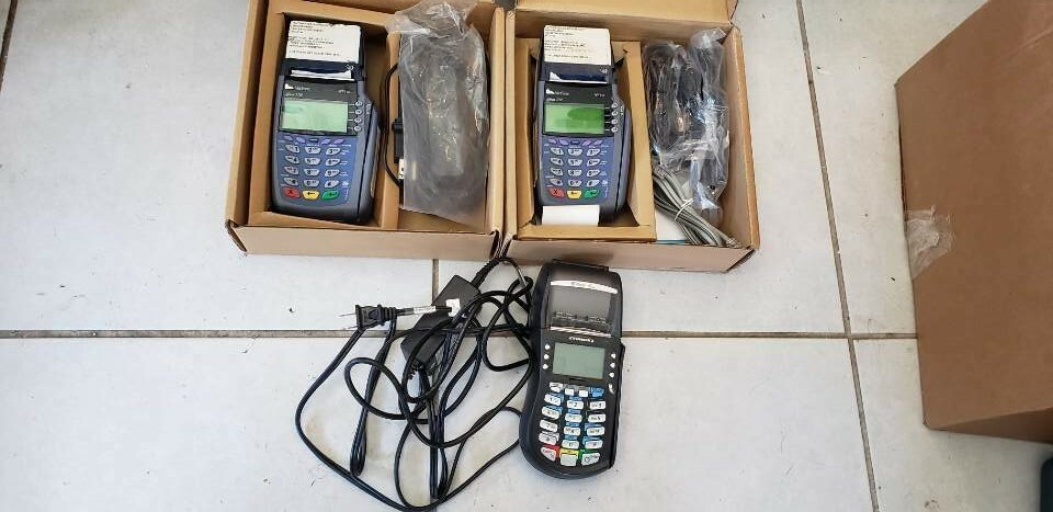 Verifone Vx510 omni 3730 Cord Wires Set of 2 & Hypercom Optimum T4210