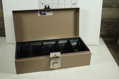 Sturdy Vintage Steel Cash Box with Removable Drawer. Med. Size: 10&Prime; x 5&Prime; x 4&Prime;