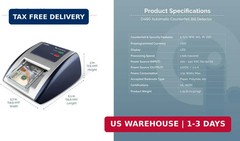 AccuBANKER D450 Counterfeit Bill Detector, 5 Point Detection | Verifies magnetic