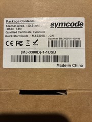Symcode 2D QR Desktop Barcode Scanner MJ-3300 USB Reader Open Box New