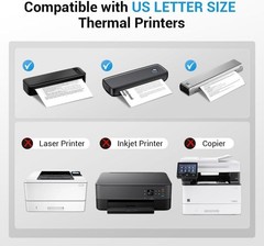 Papel Termico Plegable 8.5×11 Pulgadas Para Impresora M08F M832 M834 100 Hojas