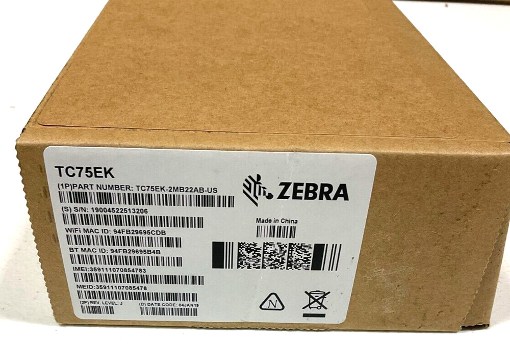 Zebra TC75X Portable Data Terminal TC75EK-2MB22AB-US ✅❤️️✅❤️️✅ NEW OPEN BOX