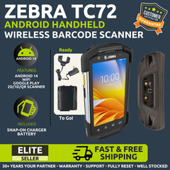 Zebra TC72 Android Handheld 2D/1D/QR Barcode Scanner TC720L-0ME24B0-NA!🔥⭐