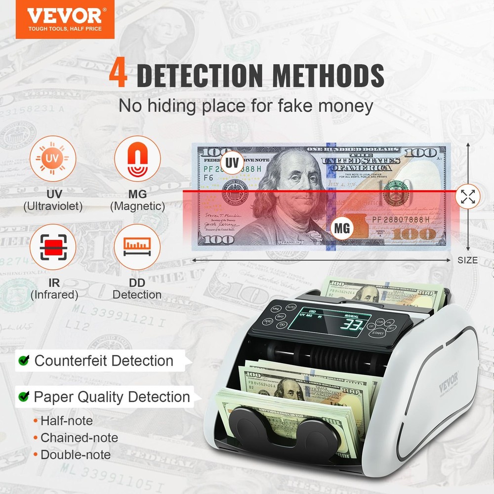 Succebuy 1000 Pcs/min Money Counter Business Cash Register Bill Counterfeit Bill