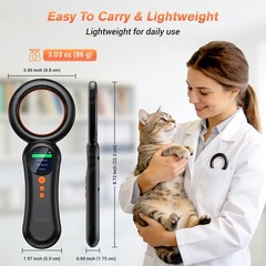 Pet Microchip Scanner, FDX-B(ISO11784/85) EMID Animal Micro Chip Reader 500 R…