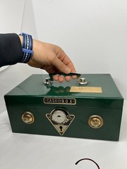 Vtg Open Japanese Cash Box with Combination Lock Antique Handheld Without Key