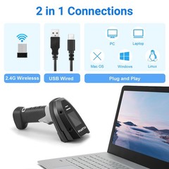 ONEWSCAN Barcode Scanner Wireless, 1D Laser Bar Code Scanners with 760WL