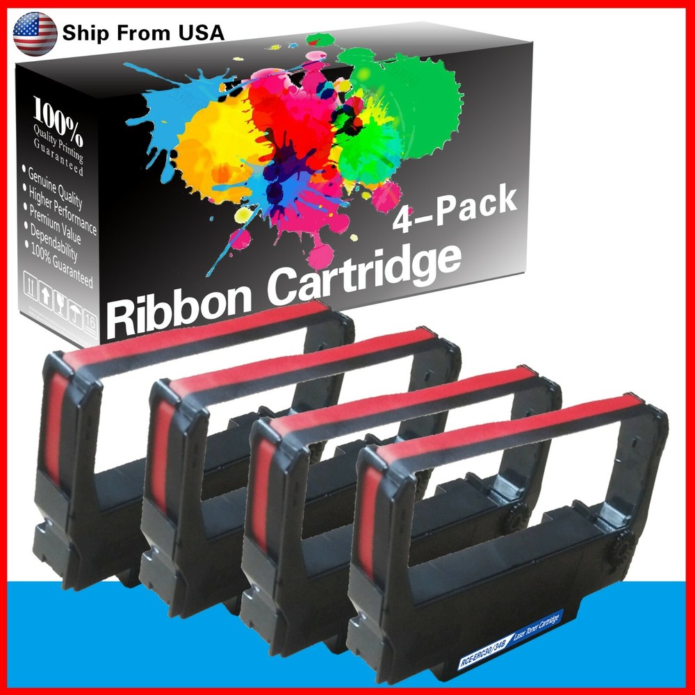 4 PK ERC-30 ERC30 ERC 30/34/38 B/R Ribbon for M270 PM-300 TM-200-UB TM-267 II