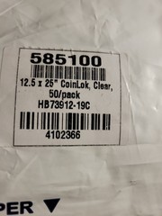Controltek Coinlok 12 X 25 Clear 50 Bags Tamper Resistant Coin Bag Cash