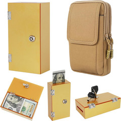 Acrylic Cash Box for Gambler Extra Large, Sparkling Glitter Gold Winners Bank fo