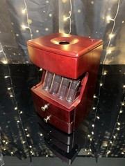 MAGNIF Deluxe Coin Sorter Wood CLASSIC CHERRY Box Lid Tubes Drawers