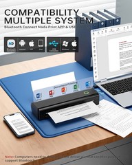 Portable Printers Wireless for Travel, N80 Wireless Thermal Printer Bluetooth In