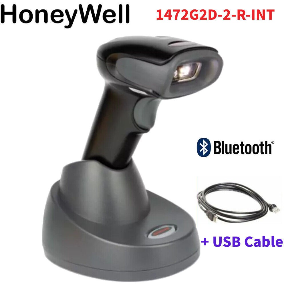 Honeywell Voyager 1472G2D-2-R-INT Bluetooth Cordless 2D Barcode Scanner w/Stand