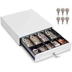 Volcora 13&Prime; Cash Register Drawer for Point of Sale – 4 Bill 5 Coin, White