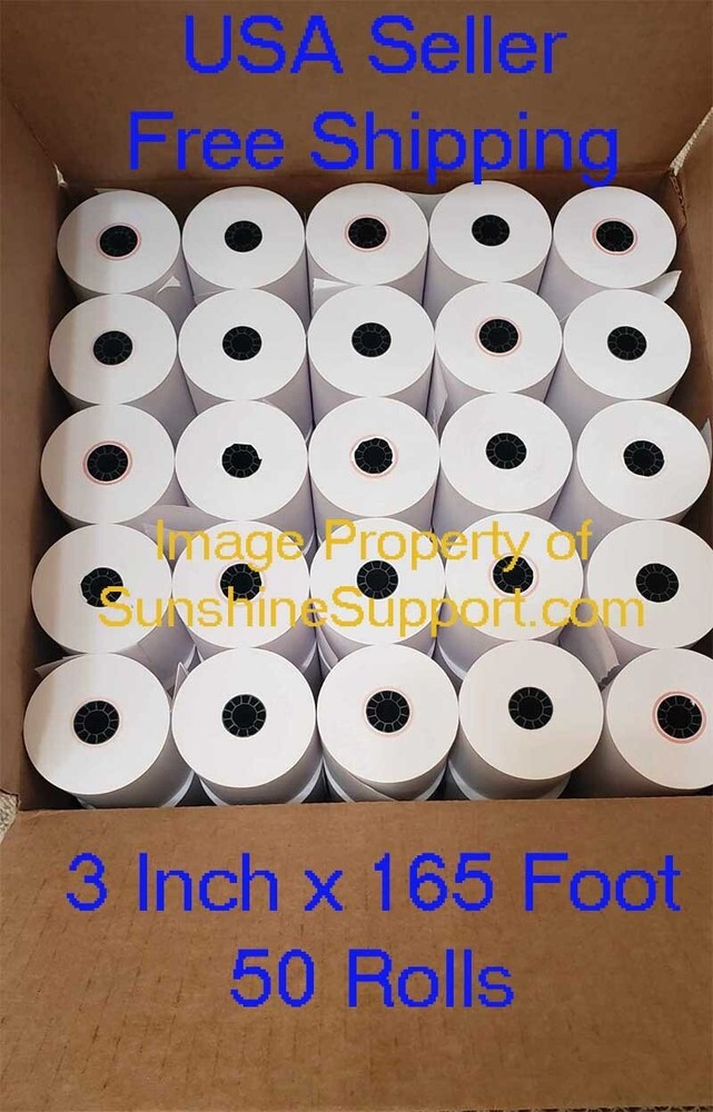 3&Prime; x 165&prime; 1-Ply Bond 50 Rolls Paper for Epson TM-U200B TM-U200D TM-U210 TM-U220