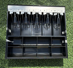 Black Plastic Cash Tray Insert, 5 Bill & 5 Coin Compartments