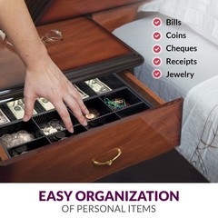 Volcora Cash Drawer Tray – 14.1 x 13 x 2.5 Inch Cash Register Insert – 5 Bill…