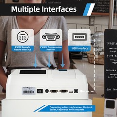 Electronic Cash Register 48 Key POS Casher 8 Digital LED Display with Drawer New