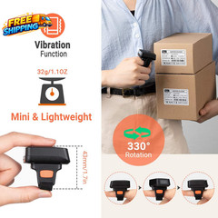 Pro Extreme Performance 1D 2D QR Wireless Ring Barcode Scanner with Bluetooth