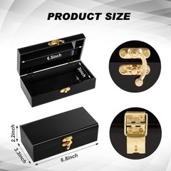 Beeveer 2 Pcs Acrylic Lockable Cash Box Organizer Money Holder Black