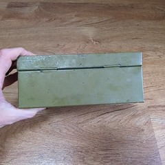 Art Steel Co Asco Cash Box Green Metal Retangular 8.5&Prime; x 5.5&Prime; x 3.25&Prime; Handle USA
