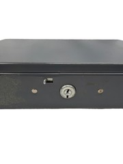 Cash Box Gray Steel Low-Profile No Key 10.25 L x 7 W x 2 D