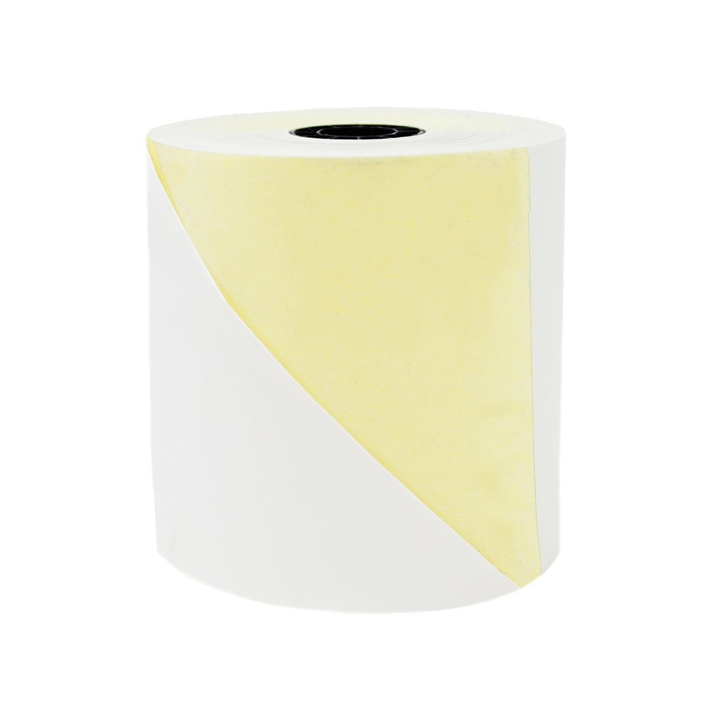 2 Ply Carbonless Receipt Rolls 3&Prime; x 90&prime; 2-Ply White/Canary Kitchen Paper 25 Roll
