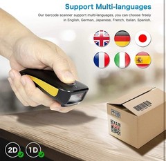 QR Code Scanner, Mini Barcode Scanner Bluetooth Compatible, Small Portable US…