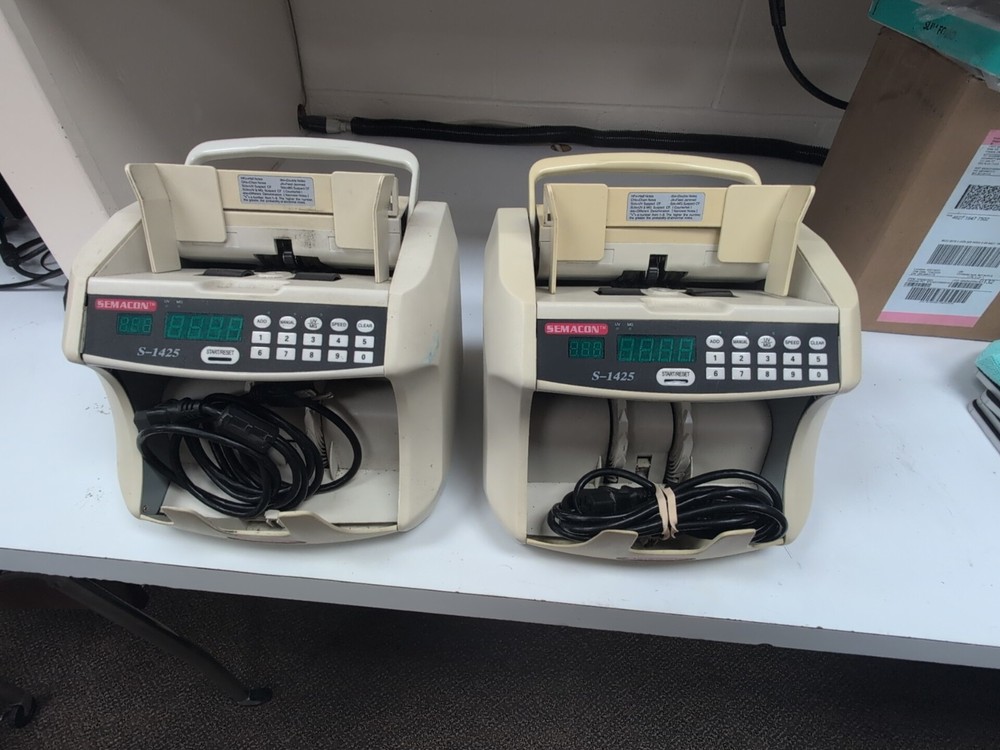 2xSemacon S-1425 Bank Grade High Speed Currency Cash Counter w/ UV/MG Counterfei