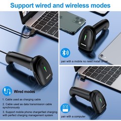 Symcode 2D Wireless Barcode Scanner,Bluetooth6.0 & Wireless2.4G & USB Wired