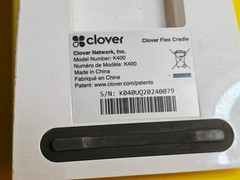 CLOVER CRADLE K400 CHARGING DROP-IN DOCKING STATION FOR FLEX C401 2 HANDHELD POS