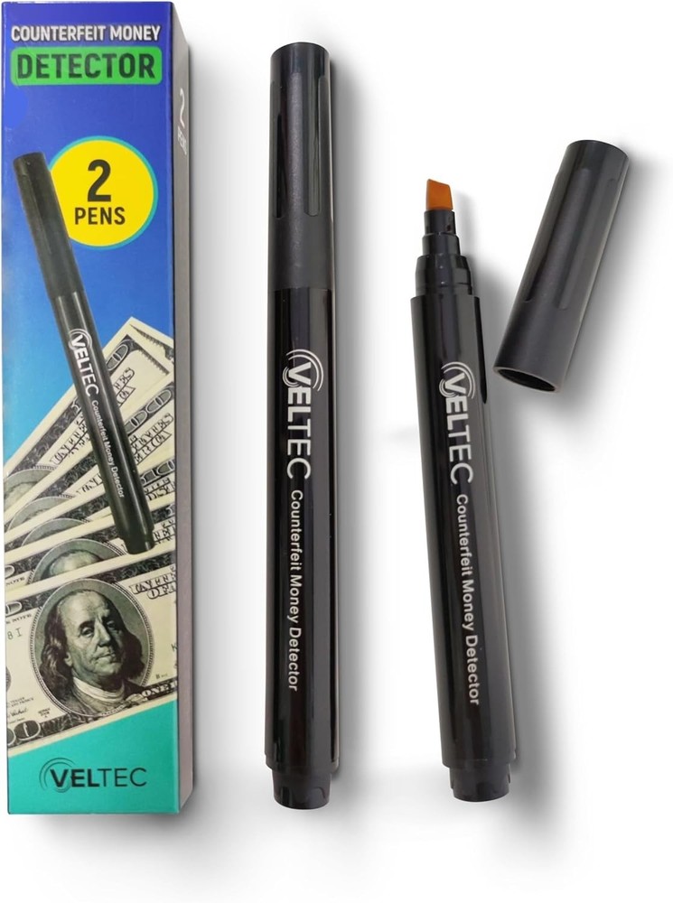 Money Bill (2 Counterfeit Pens) – Counterfeit Bill Detector Pen with Upgraded