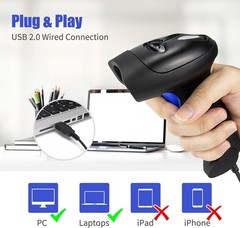 USB 1D Barcode Scanner, Handheld Wired CCD Barcode Reader | Supports Screen S…