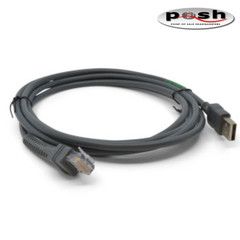 NEW Zebra CBA-UF1-S07ZAR – Shielded USB Scanner Cable 7ft BC1.2 High Current OEM