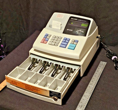 Sharp XE-A102 Electronic Cash Register Tested Working Prints Opens Drawer w Box
