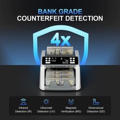 Money Counter Machine with Value Count for USD and EUR, UV MG IR DD MT Counte…