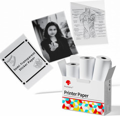 semitransparent Self-Adhesive Thermal Paper 50Mm X 3.5M, 3-Rolls | Glossy Printa