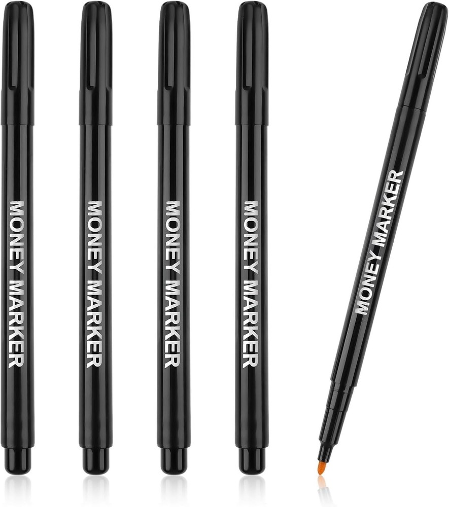 5 Pack Counterfeit Money Detector Pen, Money Marker Bill Detector Pen, Universal