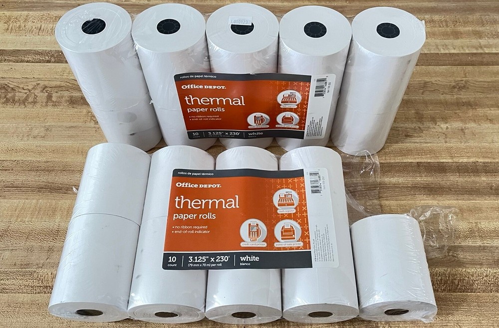(19) 3-1/8&Prime; x 230&prime; Thermal Receipt Paper Rolls for POS Printers Cash Register