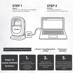 Zebra DS9208 Zebra 1D/2D Hands-Free Barcode Scanner, High-Speed Digital