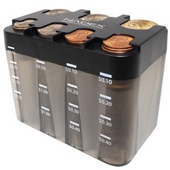 Nadex Desktop Coin Sorting Dispenser – Organizes, Stores, Dispenses Gray