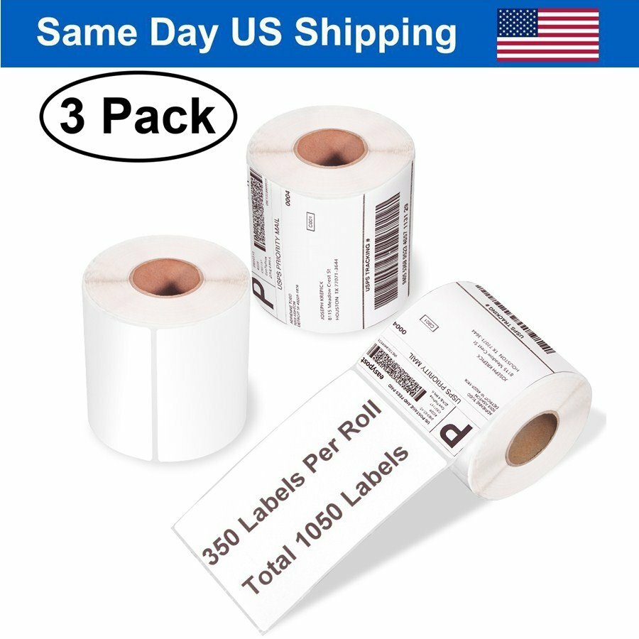 3 Rolls 4&Prime;x6&Prime; 350pc Thermal Paper For Zebra Intermec Datamax Printronix Printer