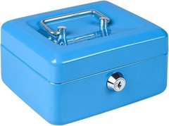 Elegant Skyblue Cash Box with Removable Tray and Key Lock, 6&Prime; x 4.8&Prime; x 3&Prime;