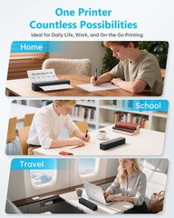 PRT Inkless Portable Printer, Wireless Thermal Printer for Travel Support 8.5…