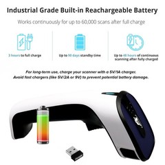 ScanAvenger Wireless Portable 1D with Stand Bluetooth Barcode Scanner: Hand…