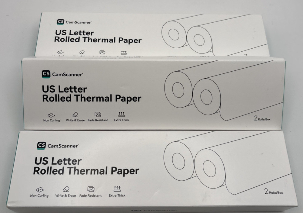 CamScanner US Letter Rolled Thermal Paper Rolls – 3 Pack (2 Rolls per Pack)