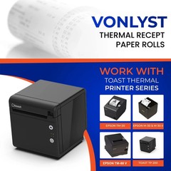 Thermal Printer Paper Roll for Toast TP200 Receipt Printer Point of Sale (24 …