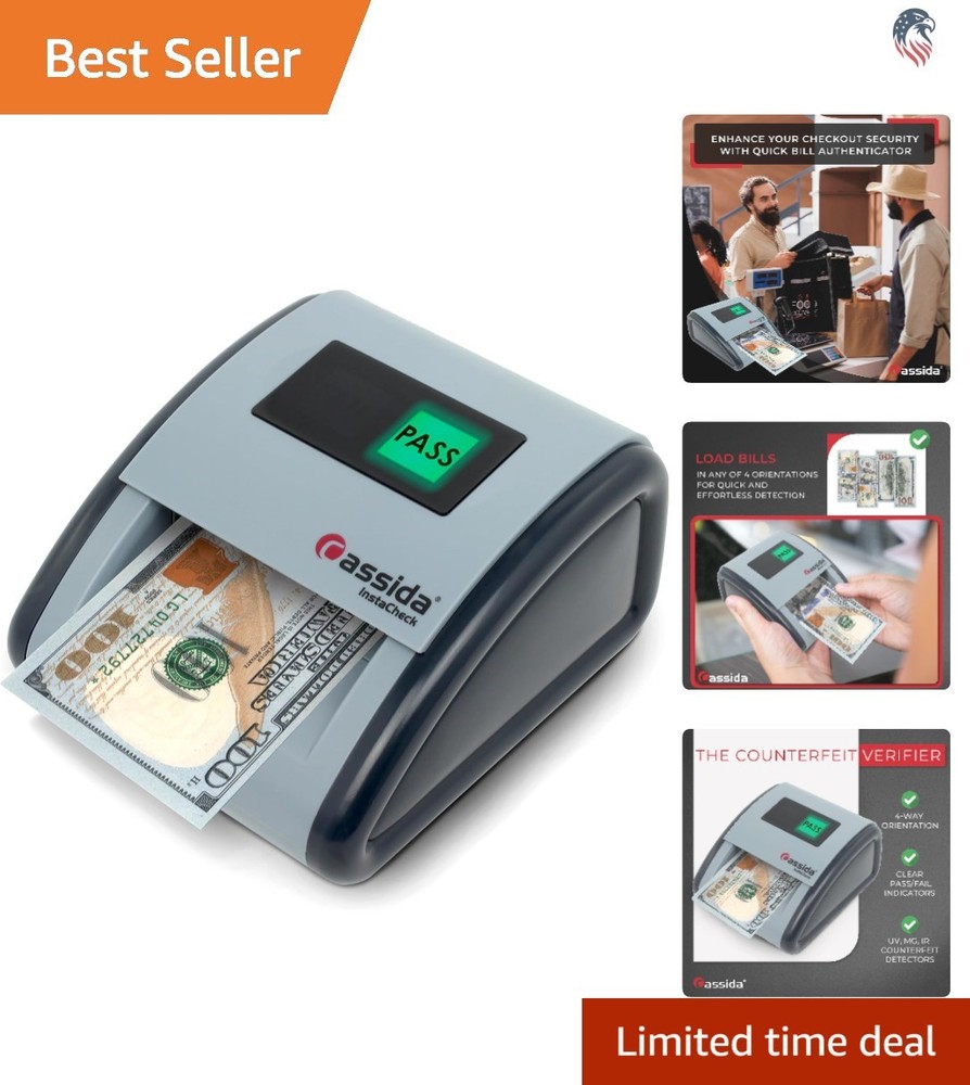 Counterfeit Detector Compatible with US Bills Infrared Magnetic UV Small Compact